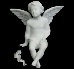 ANGEL SEATED OF SYNTHETIC MARBLE